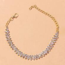 1pc Eye-Catching Rhinestone Foot Chain, Sexy Versatile Sparkling Beach Jewelry Accessory - Multi-layer - View 3