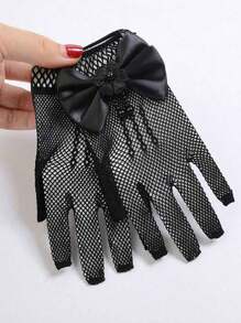 Children 4-14 Yrs Short Lace Gloves, Formal Princess Dress Up Gloves Suitable For Weddings, Celebrations, Costume Play - Mesh Gloves - View 17