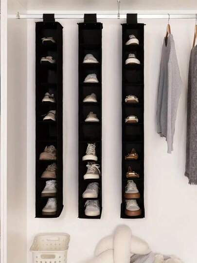 1pc High Quality Non-Woven Fabric 10-Tier Hanging Shoe Organizer, 6-Tier Hanging Shoe Storage Bag, Wall-Mounted Hanging Storage Bag, Hanging Shoe Organizer, Multi-Layer Shoe Storage, Foldable Space-Saving Organizer