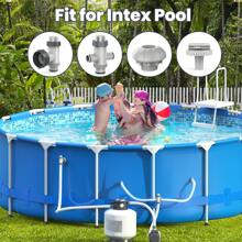 POOLHACKER Juego de piezas de filtro de piscina (válvula de émbolo, válvula de émbolo de manguera dividida, filtro de salida de piscina de 1 ¼ de pulgada, juego de boquillas de entrada grandes) - Blanco - Ver 8