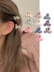 Set de 20 pinzas pequeñas de cangrejo de colores Morandi, pinzas para el cabello mini electrochapadas de colores, clips para el flequillo y el cabello de niña, clips para moños de princesa, diademas lindas y dulces, clips mini de moño semicircular