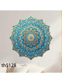 1pc Mandala Flower Wall Decal, PVC Self-Adhesive Kitchen Wall Art Decor Stickers, Home Decor Wall Stickers, For Home Living Room & Bedroom Porch Decor, Stickers,Wall Decal,Vinly Decal For Home Decorations,Spring Decoration Items Refesh Your Home,Rama Decoration Stickers