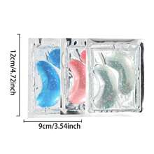 6 对/12 对保湿水晶眼膜，抚平细纹，淡化黑眼圈，紧致滋养肌肤，含有透明质酸，可提拉和收紧眼部区域，男女皆宜 - 彩色 - 查看 6