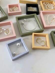 10 件彩色薄膜盒耳环首饰收纳盒便携式抗氧化 PE 薄膜耳夹项链礼盒防尘抗氧化首饰盒，PE 薄膜首饰收纳包装盒，适用于戒指、耳环、手链、项链 PE 薄膜首饰盒收纳盒：便携式耳环、戒指项链、抗氧化小巧精致首饰悬挂盒展示盒，用于派对包装配件返校 - 彩色 - 查看 6