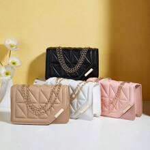 Black Luxury Handbags And Purses For Women PU Leather Messenger Shoulder Bag Plaid Female Crossbody Bag Tassel Quilted Brand