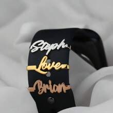 1 pieza Banda de reloj personalizada con nombre, accesorio de muñeca personalizado de moda unisex, adecuado para uso diario y como regalo de vacaciones