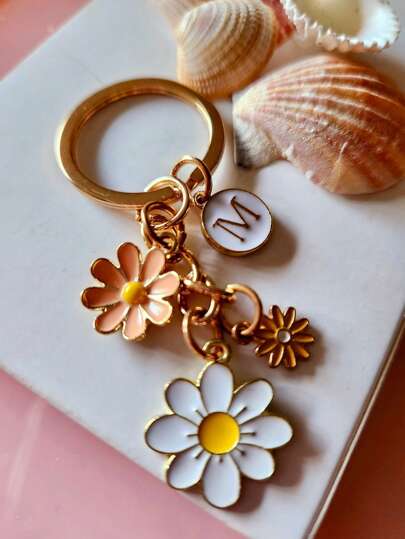 1 件个性化雏菊钥匙扣花卉钥匙圈包包钱包钥匙链装饰礼物学校汽车配件可爱哥特 Y2K