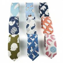 ZONFAZ 1PC Men Fashion Linen Ties Skinny 6cm Necktie Cartoon Animal Pattern Design Wedding Party Clothing Accessories Men Necktie - Multicolor - View 6