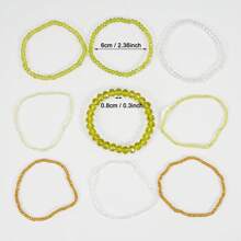 1pc Bohemian Crystal Beaded Stretch Bracelet - White - View 7