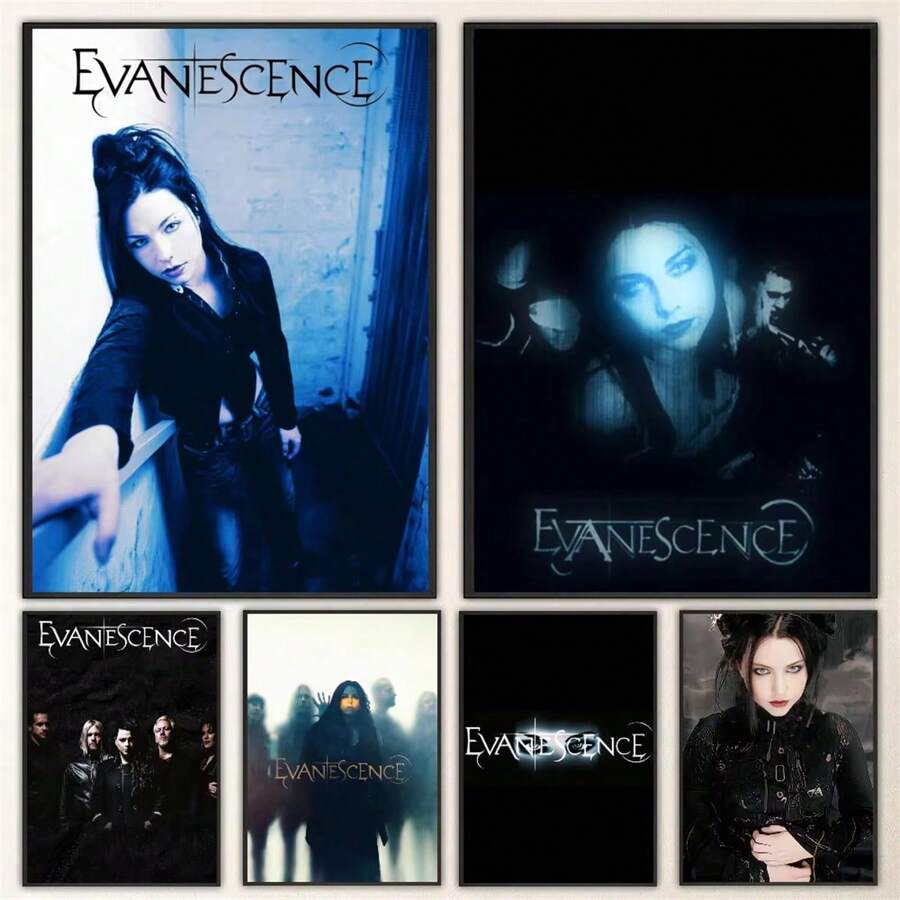1pc Unframed, Evanescence Band Poster Self-Adhesive Art Waterproof Paper Sticker Coffee House Bar Room Wall Decor - Multicolor - View 1