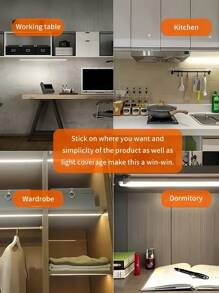 一款适用于卧室装饰、阅读灯、厨房灯、橱柜灯、衣柜灯、玄关灯、门廊灯、储物柜灯、酒柜壁灯的LED灯条，三色可调光，带开关控制，可用作夜灯、LED镜前灯、聚光灯，可调光LED灯条支架 - USB插头带按钮开关，可调光，三种色温模式（3000K、4000K、6000K）