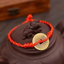 1pc Handmade Braided Red String Bracelet, Brings Good Luck And Wealth, Suitable For Men And Women, Can Also Ward Off Evil And Bless Safety