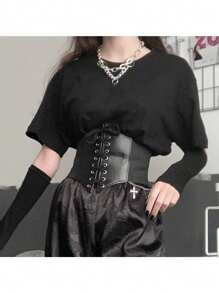 1PC, Retro Palace Style Is Coming! Strap Waist And Waistband, Paired With A Shirt And Dress, Super Fashionable! New Darling Of Fashion And ! Retro Palace Waistband, Slim Fit, Versatile And Beautiful! Versatile Artifact! Retro Court Strap Waistband