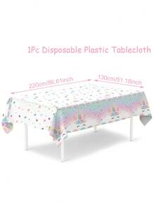1 pezzo Tovaglia di plastica monouso a tema unicorno, stile rosa, impermeabile e antimacchia, decorazione per tavolo da pranzo in occasione di feste di compleanno, riunioni familiari, cene, per uso esterno