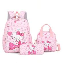 Set de mochila, estuche de lápices, bolso de hombro y billetera con diseños de Hello Kitty y My Sweetie - Accesorios de viaje para el hogar y la pareja hechos de poliamida - Set de 3 piezas: correa ajustable, cierre con cremallera - Perfecto para viajes y regalos de cumpleaños o Navidad, apto para uso diario o como regalo perfecto