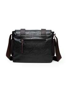 Men's Vintage Large-Capacity Messenger Bag, Stylish Shoulder Bag, Business Crossbody Bag For Father's Day Gift, Valentine's Day Gift, Commuting, College Students Sling Bag For Men Shopping Bag Laptop Bag Laptop Case - Black - View 9