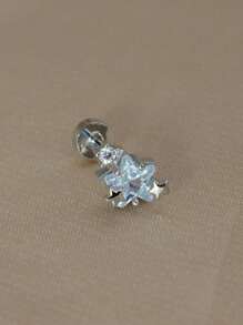 1Pc Stainless Steel Crystal CZ Star Studs Earrings For Women Men Helix Tragus Cartilage Rook Flat Lobe Conch Anti Tragus Piercings Jewelry