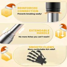1pc Stainless Steel Retractable Back Scratcher, Non-Slip Rubber Handle, Portable Back Massager Tool, Elegant Gift For Men And Women