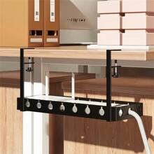 Porte-câbles extensible sous le bureau en acier robuste, cache-câbles sous le bureau en métal, support de cordon de bande d'alimentation
