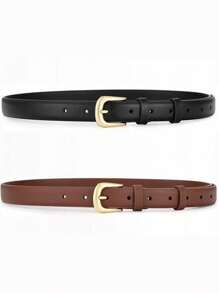 时尚女士皮带配合金扣，适合各种节日、聚会和休闲场合，可送给情侣、朋友 - 彩色 - 查看 3