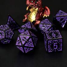 7pcs 18mm Vintage Acrylic Multi-Faceted Dice, Party Supplies & Gifts For Gamers