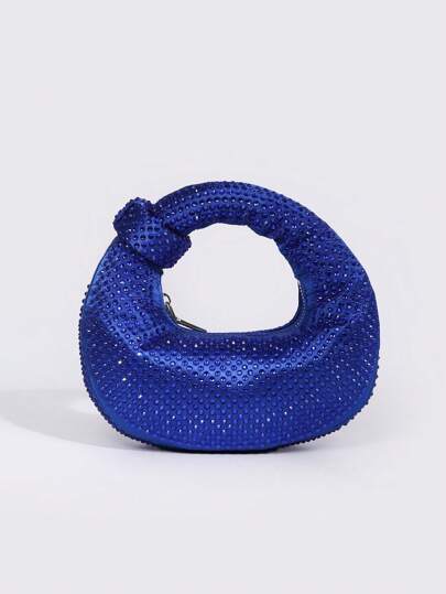 1 Sparkling Rhinestone Moon Shaped Party Purse, Abacus Design Women's Pouch Bag, Luxury Studded Handbag For Women, Glittery Tote Bag/Glitter Clutch, Interesting Valentine's Day Gift