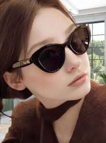 1 pieza Gafas de moda versátiles y cómodas con marco delgado de estilo vintage de alta gama