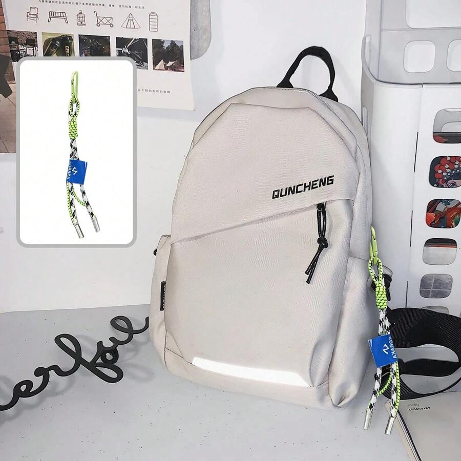 Crossbody Bag Men's Single Shoulder Small Backpack Chest Bag Women's Cycling Sports Mountain Climbing Boys Tablet Lightweight Mo - White Strap Pendant - View 1