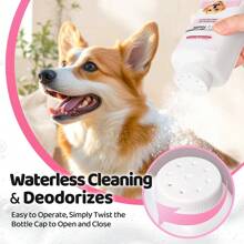 260g Pet Dry Bath Powder, Dog & Cat No-Rinse Shampoo & Bath Solution, Puppy & Rabbit Cleaning Bath, Pet Deodorizing & Anti-Itch Fragrant Bathing Product Suitable For All Small Animals