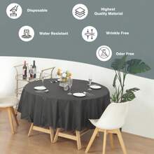 12pcs Round Plastic Tablecloths, Premium Plastic Disposable Tablecloths, Suitable For Easter Holiday Use