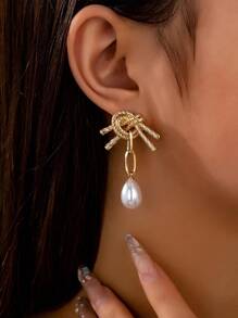 1 对金属女式耳钉，可爱优雅简约，适合各种场合 - 彩色 - 查看 7