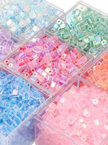 50/300 颗 5 毫米立方体闪光玻璃珠 - 非常适合 DIY 珠宝制作、耳环、手镯、项链和配饰 - 色彩鲜艳、穿孔且用途广泛，带来无限创意可能性