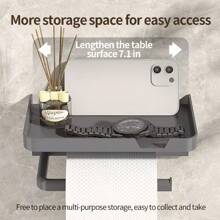 Wall-Mounted Tissue Box Holder With Toilet Paper Roll Or Facial Tissue Dispenser, No Drilling Bathroom Storage Organizer For Home, Toilet, And Bathroom - Multicolor - View 4