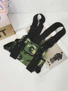 Functional Chest Bag Fashion Bullet Hip Hop Vest Streetwear Bag Waist Pack Camouflage Chest Rig Bag Casual Chest Pack Gift
