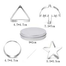 不锈钢韩国糖果制作工具伞形三角星形饼干模具达尔戈纳饼干模具 - 銀色 - 查看 4