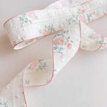 1pc Hollow Floral Chiffon Ribbon Fabric, DIY Sewing Accessories, Garment Decor, Bowknot