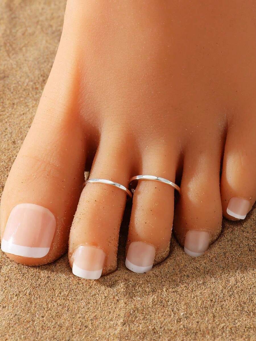 2pcs/Set Minimalist Metal Anklets For Women, Summer Beach Jewelry