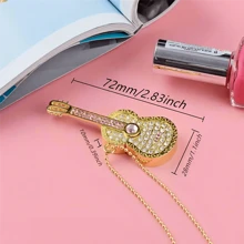 Pamięć USB 2.0, 64 gb/128 gb, kolorowy wystrój ze strasu, złota gitara i kryształki, prezent na karcie pamięci