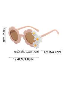 1 Pair Of Cute Children's Flower Shaped Glasses, Suitable For Boys And Girls Traveling, Photo Props, Daily Wear, Birthdays, And Gift Rewards