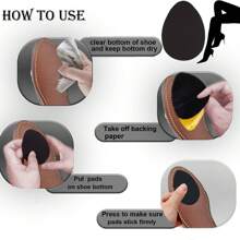 6pcs Outdoor Sports Anti-Slip Shoe Insoles, Shoe Bottom Anti-Slip Pads Suitable For Shoe Bottoms And Heels (Black - 6 Pcs)