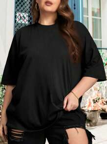 Alice In Wonderland Smile (White Big Size Women's Tee) Oversize Oversize Women T-Shirt Boulder Dormouse Red Roses Vote For Bernie - Black - View 1