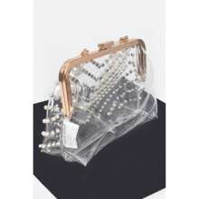 Stone Studded Transparent Clutch