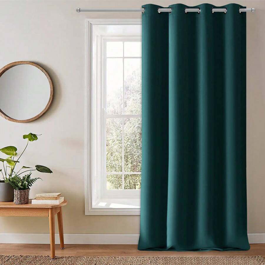 FLYINGCURTAINS Modern Minimalist Rolene Sheer Curtains, 1pc, 145*250cm And Multiple Sizes Available, Lightweight And Comfortable, Translucent And Private, Breathable And Not Stuffy, Easy To Clean, Suitable For Living Room, Bedroom, Study - Dark Green 3V - View 1