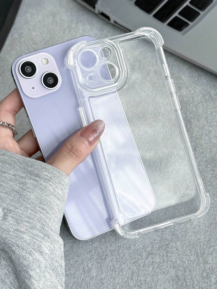Funda de teléfono transparente a prueba de caídas y con protección de lente de cámara, compatible con estuches de e 13, 15, 16 Pro Max, 16, 14 y estuches de Galaxy - transparente - Ver 1