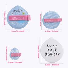 4pcs Blue Makeup Sponge Set, Include 1 Teardrop Sponge, 1 Round Sponge, 1 Finger Tip Sponge & 1 Storage Box, Suitable For Wet/Dry Use, Absorbs Water Quickly, Soft On Skin, Perfect For Daily Makeup