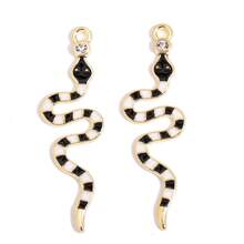 10 件随机颜色蛇形合金油滴吊坠饰品，适用于女士项链耳环 DIY 手工配件