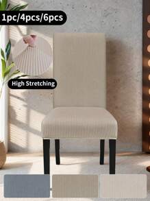 1 szt./4 szt./6 szt. Elastyczne minimalistyczne pokrowce na krzesła w jednolitym kolorze, odporne na zachlapanie i kurz do biura, salonu, jadalni, zestaw 6 pokrowców na krzesła do jadalni, zdejmowane, zmywalne pokrowce na krzesła do jadalni, rozciągliwy pokrowiec na krzesło Parson