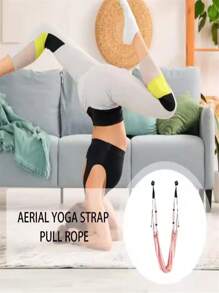 1pc Universal Yoga Stretching Band With Door Anchor, Multi-Layer Flexibility Trainer, Polyester Fitness Band For Leg Stretching, Back Bending Aid, Dance, Ballet, Gymnastics, Home Exercise Equipment[ Random Color ] - Multicolor - View 5