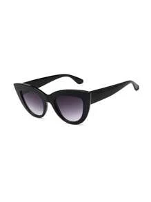 1 pieza Gafas de sol de moda para mujer con montura de plástico gruesa estilo ojo de gato, retro sexy, casual, clásica, simple, estilo hip hop, uso diario o deportes al aire libre