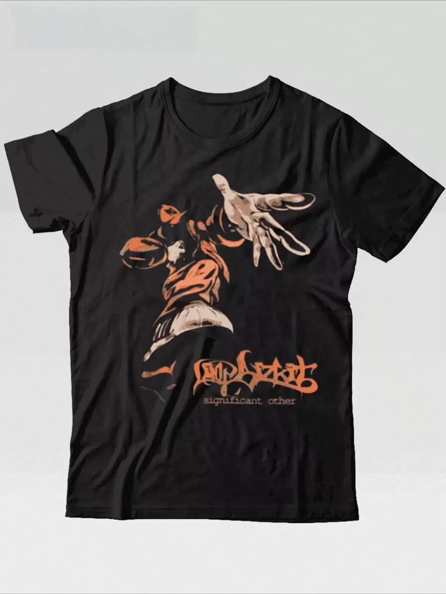 Camiseta para hombre (1 pieza), 100% algodón, camiseta asombrosa de Limp Bizkit - 1, camiseta para hombre de cuello redondo de algodón puro, camiseta con estampado gráfico, camiseta superior, camiseta de algodón pesado de 220 g - Negro - Ver 1